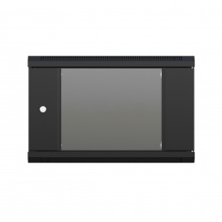 Шкаф настенный телекоммуникационный NTSS W 6U 600х450х370мм, 2 профиля 19, дверь стеклянная, боковые стенки съемные, задняя стенка, разобранный, черный RAL 9005