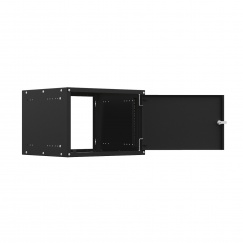 19'' Настенный телекоммуникационный шкаф NTSS LIME 6U 550×450×370 мм, дверь глухая металл, боковые стенки не съемные, разобранный, черный RAL 9005