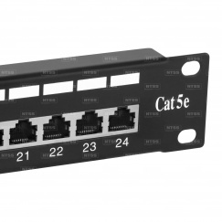 Патч-панель NTSS PREMIUM FTP, 19", 24 порта RJ45, cat.5е, 1U, 110 тип