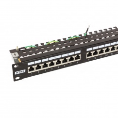 Патч-панель NTSS PREMIUM FTP, 19", 24 порта RJ45, cat.6А, 1U, Dual IDC