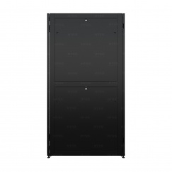 Шкаф напольный серверный NTSS ПРОЦОД DS 42U 800х1200мм, двойные боковые стенки, панель потолка с щеточными вводами, двери перфорированная и перфорированная двухстворчатая, без панели пола, регулируемые опоры, ролики, черный RAL 9005