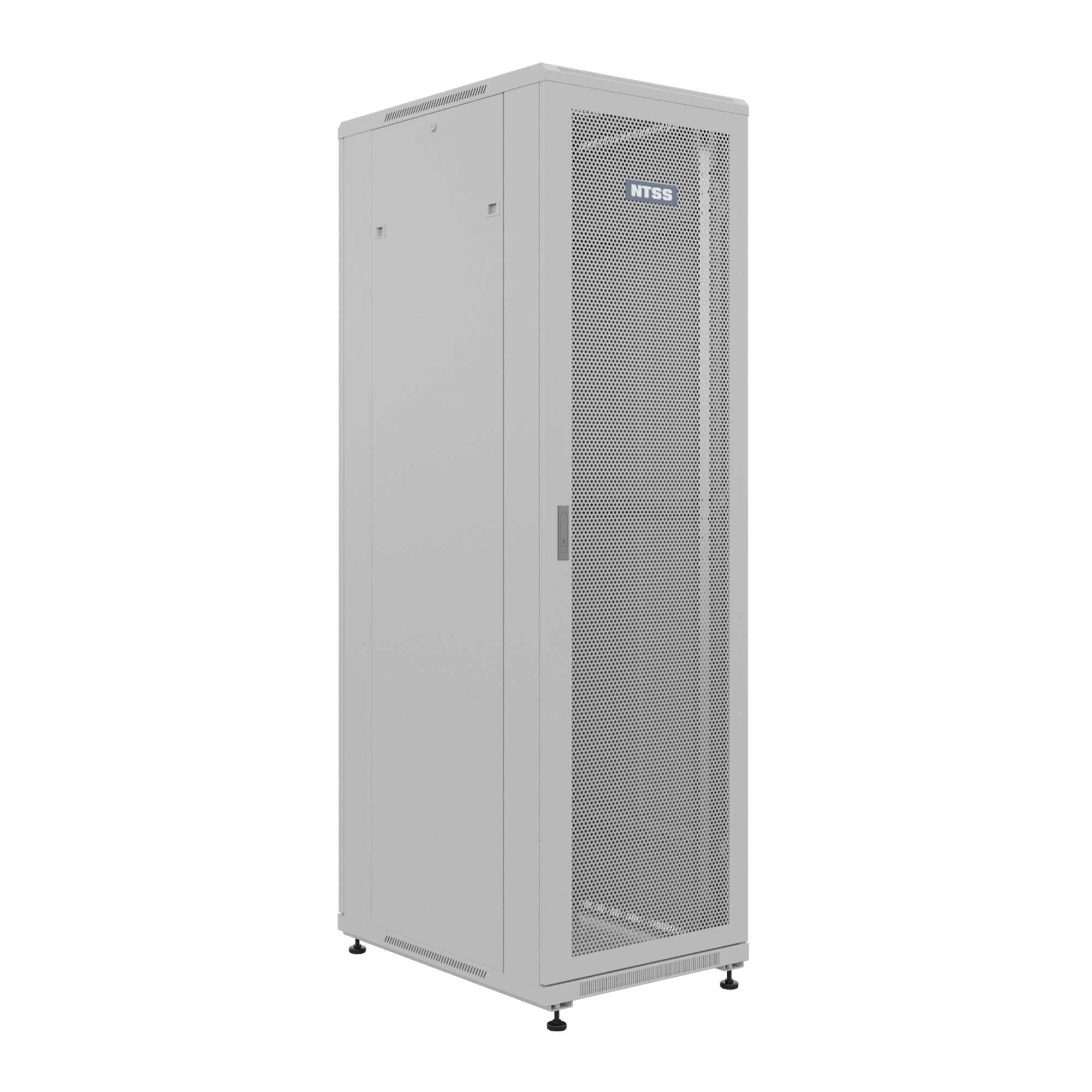 Шкаф напольный универсальный серверный NTSS R 32U 600х800мм, 4 профиля 19, двери перфорированная и сплошная металл, боковые стенки съемные, регулируемые опоры, разобранный, серый RAL 7035