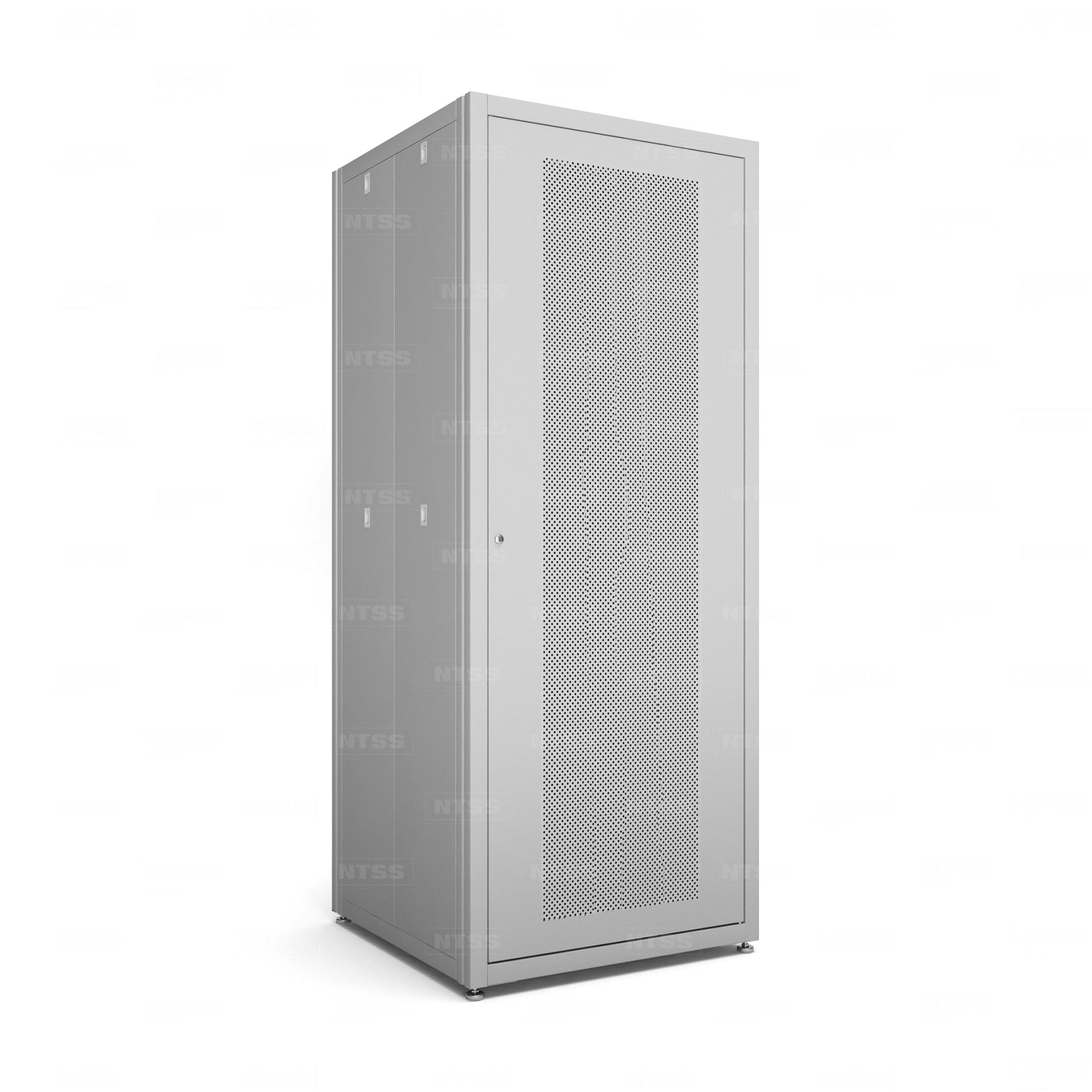 Шкаф напольный телекоммуникационный NTSS RS 42U 800х1000мм, 4 профиля 19, двери перфорированная и сплошная металл, регулируемые опоры, боковые стенки съемные, разобранный, серый RAL 7035