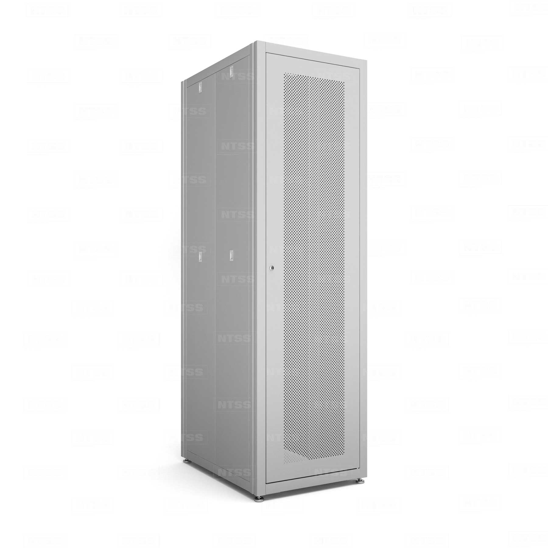 Шкаф напольный телекоммуникационный NTSS RS 47U 600х1000мм, 4 профиля 19, двери перфорированная и сплошная металл, регулируемые опоры, боковые стенки съемные, разобранный, серый RAL 7035