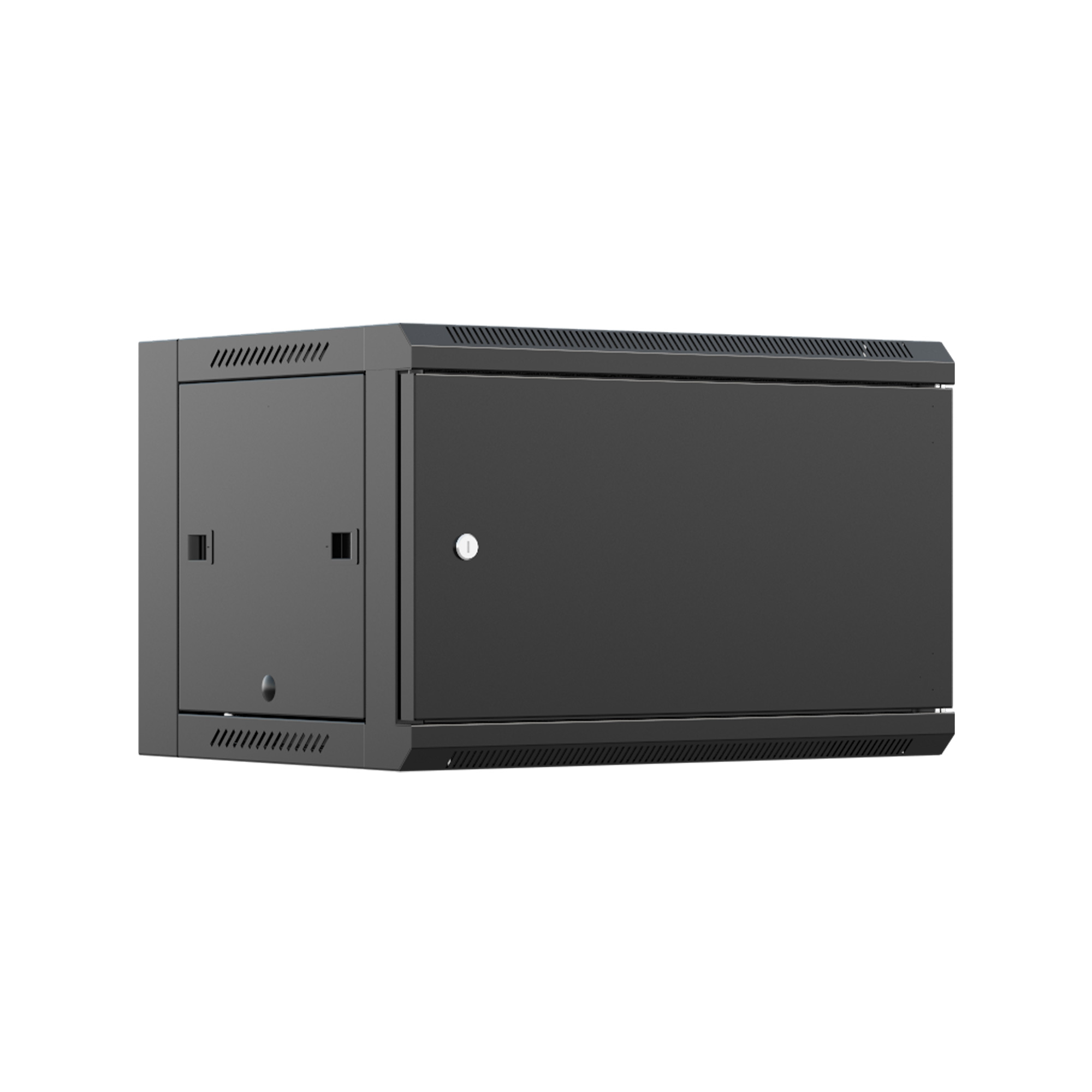 Шкаф настенный телекоммуникационный NTSS W 18U 600х450х964мм, 2 профиля 19, дверь сплошная металл, боковые стенки съемные, разобранный, черный RAL 9005