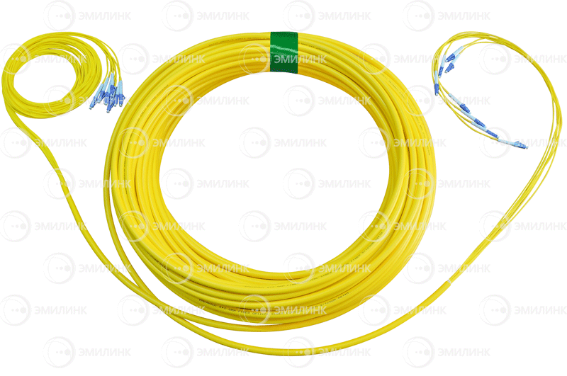 Сборка кабельная 8pc, LC/UPC-LC/UPC 9/125мкм, длина 20м, вывод 0,5м, буфер 3мм (NTSS-FO-B-IN-9-8-LSZH) в бухте.