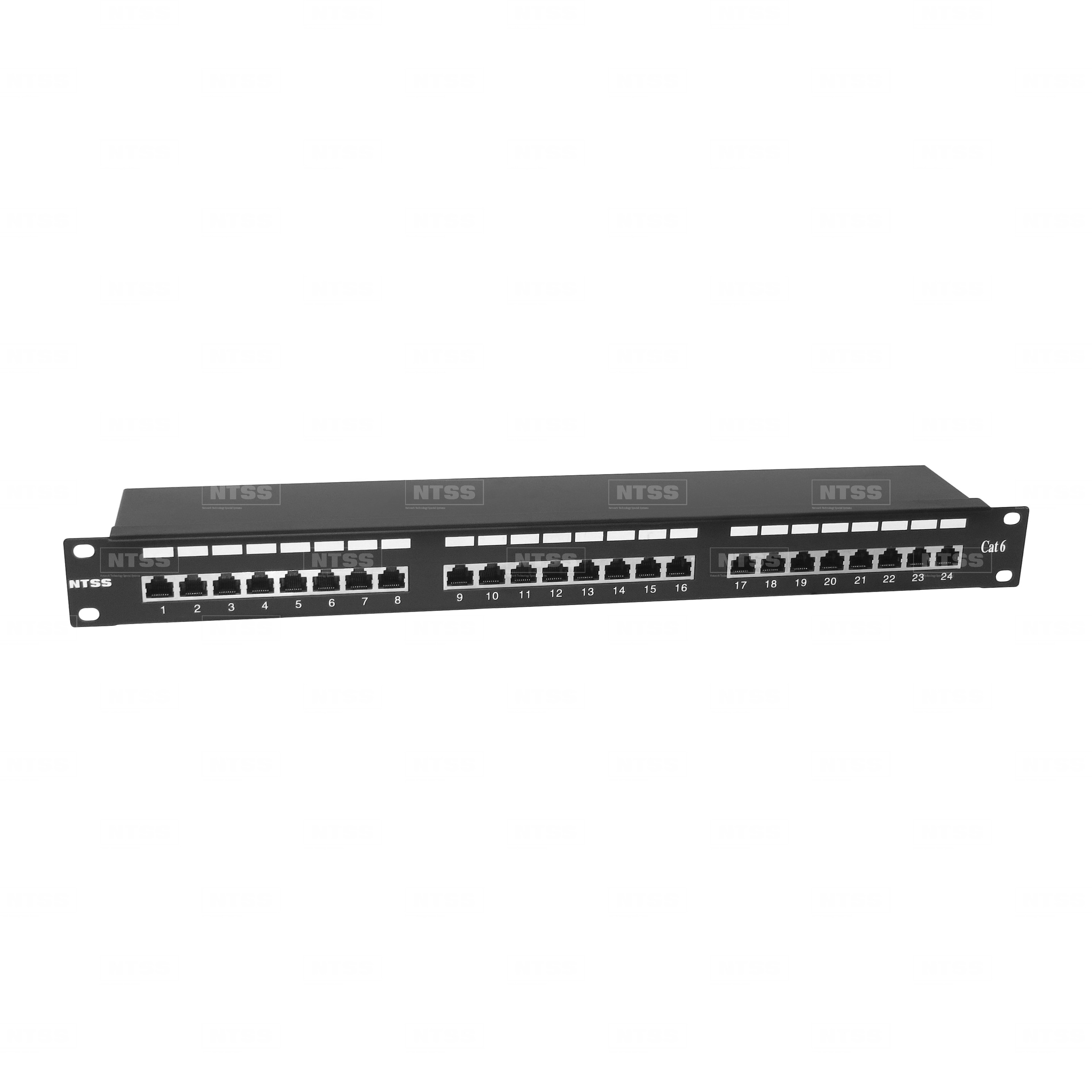 Патч-панель NTSS PREMIUM FTP, 19", 24 порта RJ45, cat.6, 1U, Dual IDC