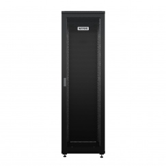 Шкаф напольный универсальный серверный NTSS R 22U 600х600мм, 4 профиля 19, двери перфорированная и сплошная металл, боковые стенки съемные, регулируемые опоры, разобранный, черный RAL 9005