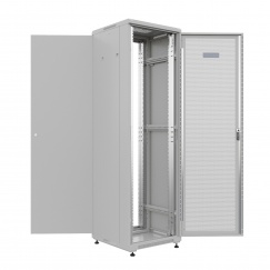 Шкаф напольный универсальный серверный NTSS R 32U 600х600мм, 4 профиля 19, двери перфорированная и сплошная металл, боковые стенки съемные, регулируемые опоры, разобранный, серый RAL 7035