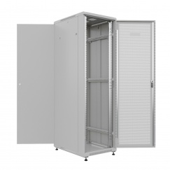 Шкаф напольный универсальный серверный NTSS R 42U 800х800мм, 4 профиля 19, двери перфорированная и сплошная металл, боковые стенки съемные, регулируемые опоры, разобранный, серый RAL 7035