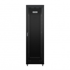Шкаф напольный универсальный серверный NTSS R 47U 600х800мм, 4 профиля 19, двери перфорированная и сплошная металл, боковые стенки съемные, регулируемые опоры, разобранный, черный RAL 9005