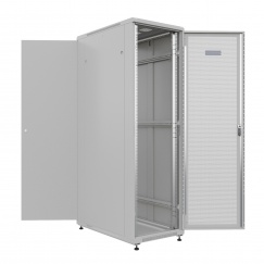 Шкаф напольный универсальный серверный NTSS R 47U 800х1000мм, 4 профиля 19, двери перфорированная и сплошная металл, боковые стенки съемные, регулируемые опоры, разобранный, серый RAL 7035