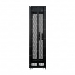 19" Напольный серверный шкаф NTSS ПРОЦОД PC 45U 600х1070 мм, передняя дверь перфорация, задняя дверь распашная двойная перфорированная, боковые стенки, регулируемые опоры, ролики, черный RAL 9005  