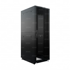 19" Напольный серверный шкаф NTSS ПРОЦОД PC 45U 800х1070 мм, передняя дверь перфорация, задняя дверь распашная двойная перфорированная, боковые стенки, регулируемые опоры, ролики, черный RAL 9005  
