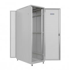 Шкаф напольный универсальный серверный NTSS R 42U 600х1000мм, 4 профиля 19, двери перфорированная и перфорированная, боковые стенки съемные, регулируемые опоры, разобранный, серый RAL 7035
