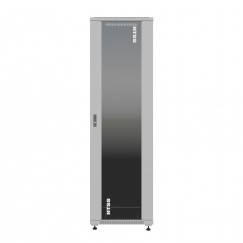 Шкаф напольный универсальный серверный NTSS R 18U 600х600мм, 4 профиля 19, двери стекло и сплошная металл, боковые стенки съемные, регулируемые опоры, разобранный, серый RAL 7035