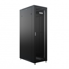 Шкаф напольный универсальный серверный NTSS R 22U 600х1000мм, 4 профиля 19, двери перфорированная и сплошная металл, боковые стенки съемные, регулируемые опоры, разобранный, черный RAL 9005