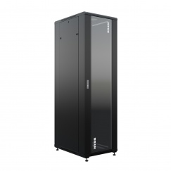 Шкаф напольный универсальный серверный NTSS R 22U 600х800мм, 4 профиля 19, двери стекло и сплошная металл, боковые стенки съемные, регулируемые опоры, разобранный, черный RAL 9005