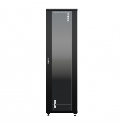 Шкаф напольный универсальный серверный NTSS R 42U 600х600мм, 4 профиля 19, двери стекло и сплошная металл, боковые стенки съемные, регулируемые опоры, разобранный, черный RAL 9005