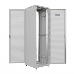 Шкаф напольный универсальный серверный NTSS R 47U 600х600мм, 4 профиля 19, двери перфорированная и перфорированная, боковые стенки съемные, регулируемые опоры, разобранный, серый RAL 7035