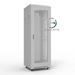 Шкаф напольный универсальный серверный NTSS R 47U 800х800мм, 4 профиля 19, двери перфорированная и перфорированная, боковые стенки съемные, регулируемые опоры, разобранный, серый RAL 7035
