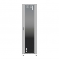 Шкаф напольный универсальный серверный NTSS R 42U 600х1000мм, 4 профиля 19, двери стекло и сплошная металл, боковые стенки съемные, регулируемые опоры, разобранный, серый RAL 7035