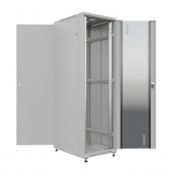 Шкаф напольный универсальный серверный NTSS R 42U 600х800мм, 4 профиля 19, двери стекло и сплошная металл, боковые стенки съемные, регулируемые опоры, разобранный,  серый RAL 7035