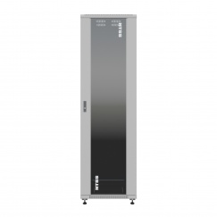 Шкаф напольный универсальный серверный NTSS R 42U 800х1000мм, 4 профиля 19, двери стекло и сплошная металл, боковые стенки съемные, регулируемые опоры, разобранный, серый RAL 7035