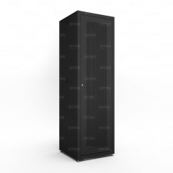 Шкаф напольный телекоммуникационный NTSS RS 22U 600х600мм, 4 профиля 19, двери перфорированная и сплошная металл, регулируемые опоры, боковые стенки съемные, разобранный, черный RAL 9005