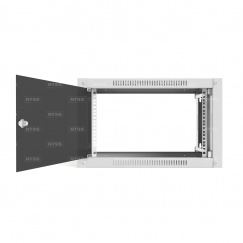 19" настенный шкаф NTSS СТАНДАРТ 6U 600x600x370 мм - передняя дверь стекло, боковые стенки не съемные (разобранный) RAL 7035
