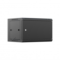 Шкаф настенный телекоммуникационный NTSS W 12U 600х600х635мм, 2 профиля 19, дверь сплошная металл, боковые стенки съемные, разобранный, черный RAL 9005