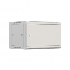 Шкаф настенный телекоммуникационный NTSS W 6U 600х450х370мм, 2 профиля 19, дверь сплошная металл, боковые стенки съемные, разобранный, серый RAL 7035