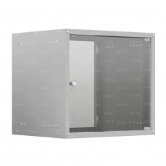 19'' Настенный телекоммуникационный шкаф NTSS LIME 15U 550×450×770 мм, стеклянная дверь, боковые стенки не съемные, разобранный, серый RAL 7035