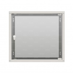 19'' Настенный телекоммуникационный шкаф NTSS LIME 15U 550×450×770 мм, стеклянная дверь, боковые стенки не съемные, разобранный, серый RAL 7035