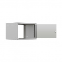 19'' Настенный телекоммуникационный шкаф NTSS LIME 6U 550×350×370 мм, стеклянная дверь, боковые стенки не съемные, разобранный, серый RAL 7035