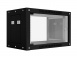 Шкаф настенный телекоммуникационный NTSS WS 12U 600х600х635мм, 2 профиля 19, дверь стеклянная, боковые стенки съемные, разобранный, черный RAL 9005. превью 1