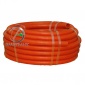 Труба ПНД гибкая гофрированная д.16мм, лёгкая с протяжкой, 100м, цвет оранжевый