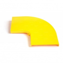 Крышка горизонтального уголка 90° оптического лотка 60 мм, желтая