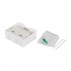 Настенная коробка NTSS PREMIUM для розеточных модулей типа Keystone 2xRJ45 белый