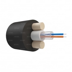 Оптический кабель NTSS Дроп-круглый, G.657.A1, 2 волокна, центральная трубка, стеклопрутки, полиэтилен, 3кН