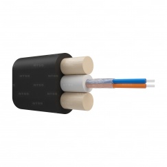 Оптический кабель NTSS Дроп-плоский, G.657.A1, 2 волокна, центральная трубка, стеклопрутки, LSZH, 1.5кН