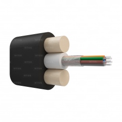 Оптический кабель NTSS Дроп-плоский, G.657.A1, 8 волокон, центральная трубка, стеклопрутки, полиэтилен, 3кН
