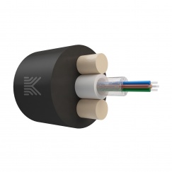 Оптический кабель Дроп-круглый 4 волокна 4 кН SM 9/125 G.657.A1 полиэтилен с центральной трубкой усилен стеклопрутками