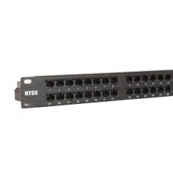 Патч-панель NTSS PREMIUM UTP, 19", 48 портов RJ45, cat.5е, 1U, Dual IDC