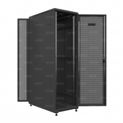 Шкаф напольный универсальный серверный NTSS R 42U 800х800мм, 4 профиля 19, двери перфорированная и перфорированная двухстворчатая, боковые стенки съемные, регулируемые опоры, разобранный, черный RAL 9005
